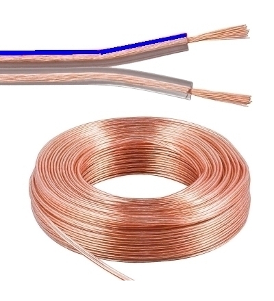 10m Lautsprecherkabel 2x 2,5qmm Transparent Blue