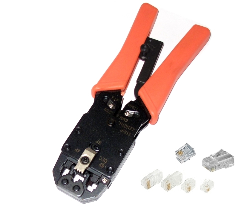 Crimpzange für RJ10 RJ11 RJ12 RJ45 Modularstecker Zange