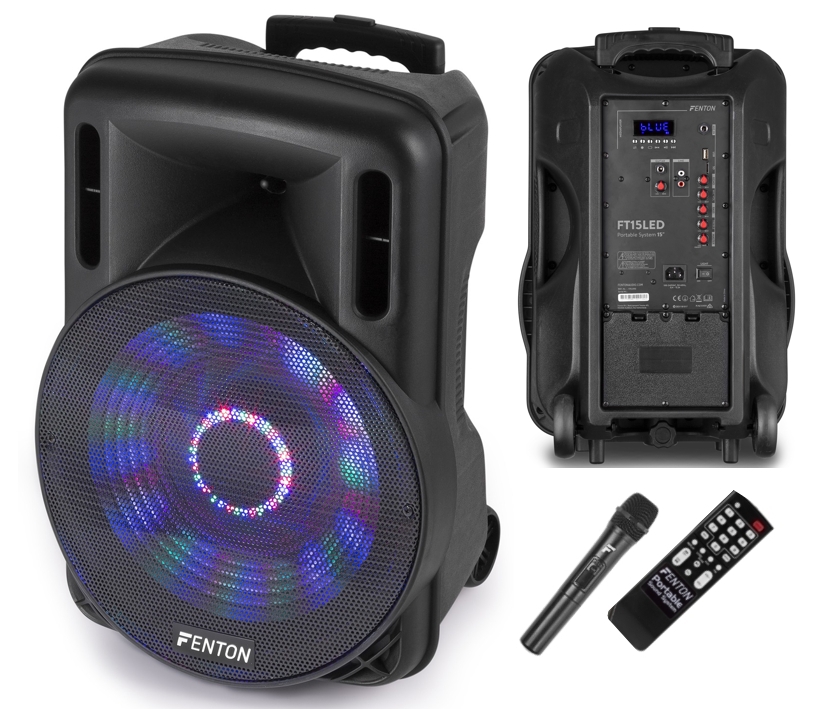 PA_AktiveBox_15zoll_84-754-11115_B02 Mobile Musikanlage 15zoll 800W Verstärker mit Bluetooth USB-Player Funkmikrofon und AUX Eingang