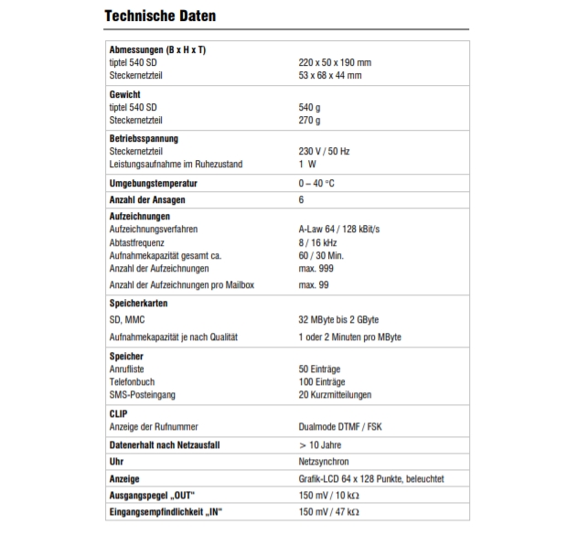 Anrufbeantworter_TAE_AB_Tiptel_540SD_Daten_72-250-00330