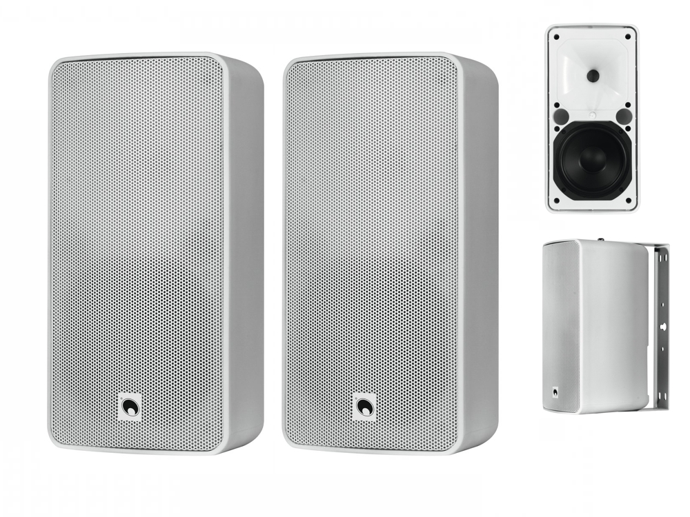88-500-00350_IP65_Lautsprecher IP65 Wandlautsprecher wetterfest 2x160W 16ohm oder 100V ELA Betrieb Weiss ODP-206T