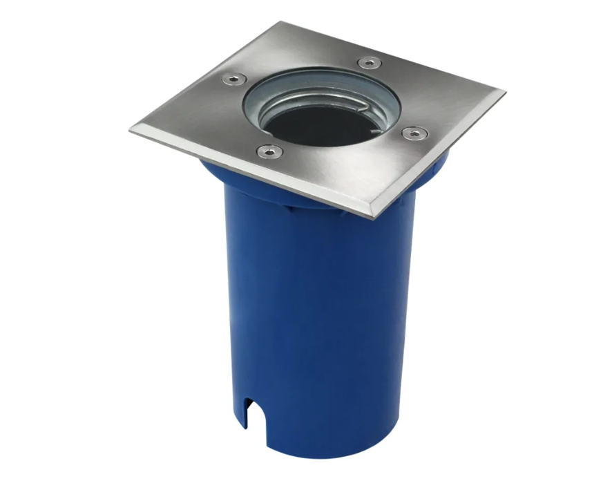 Bodeneinbaustrahler 120x120mm Quadratisch IP67 Fassung für GU10 Leuchtmittel 230V