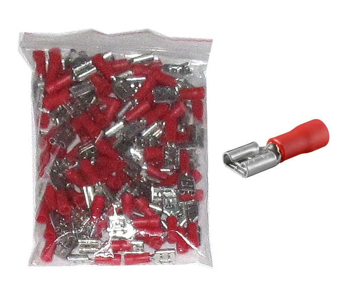 45-821-04009_flachsteckhuelse_63_teiliso_rot 6,3mm Flachsteckhülse ROT Teilisoliert  ** 100er Pack **