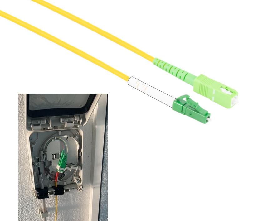10m LWL Kabel 1-Faser OS2 Singelmode Pigtail Simplex SC-Stecker LC-Stecker APC FTTH