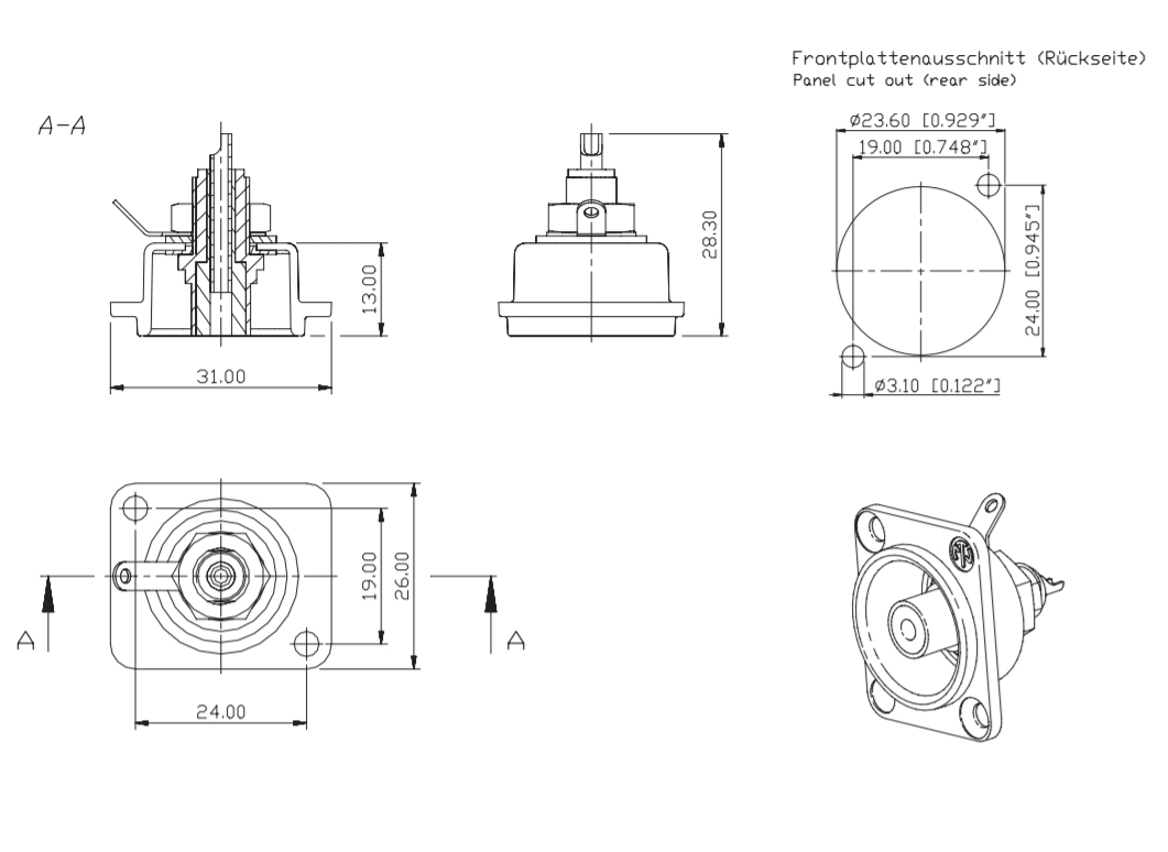 Zeichnung_NF2D_X_D-Type_Cinchbuchse