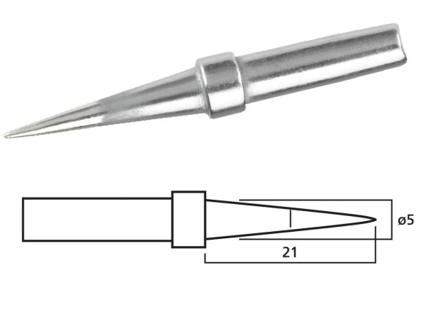 Lötspitze DM 5mm Lang Spitz zu LS50 SL10 SL20 SL30 ZD10 ZD20 ZD30 SIC520 SIC530 SIA548