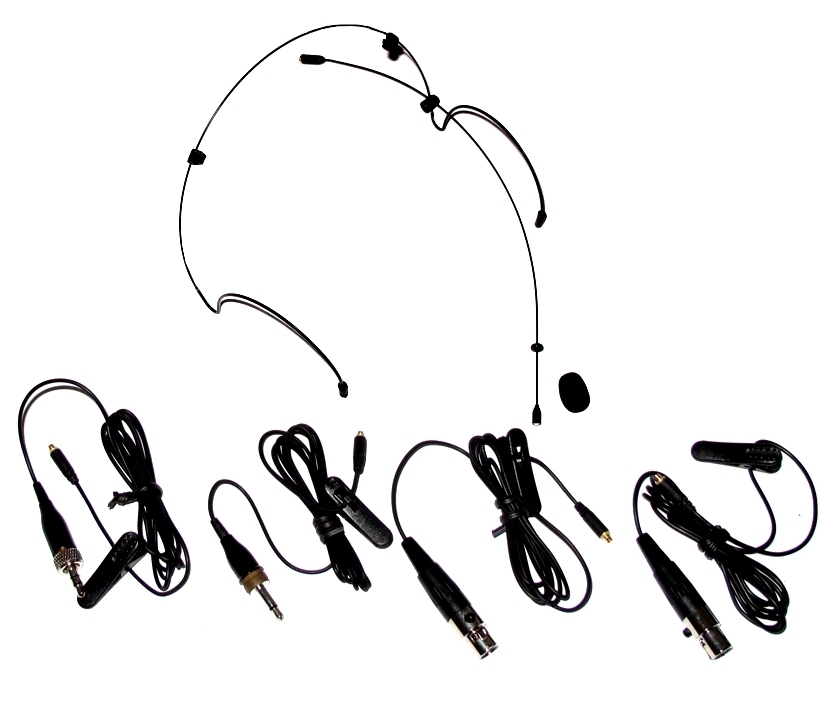 Headset Mikrofon Nackenbügelmikrofon CMX726 Black mit 4-versch Steckern für AKG Sennheiser Shure ua